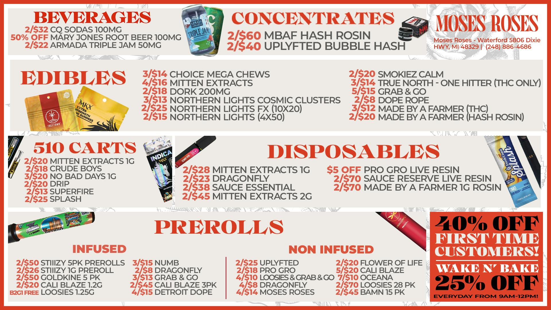 Moses Roses Moses Roses Waterford Deals: Wake Bake and 40% Off