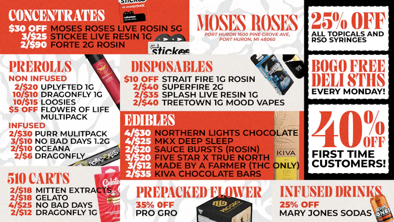 Moses Roses Port Huron Moses Roses Port Huron Deals: 40% Off & BOGO Today