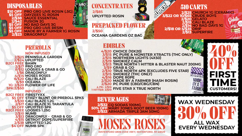 Moses Roses Moses Roses Waterford Deals: 40% Off and Wax Today