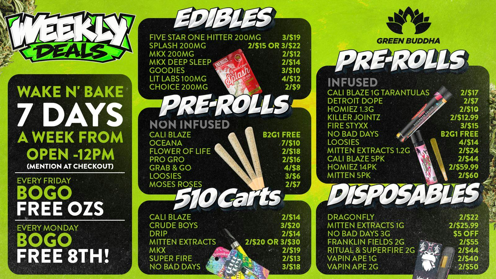 Green Buddha Cannabis Co- Recreational Green Buddha Weekly Deals: Your Next Big BOGO Win!