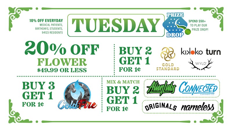 Marina Greens TUESDAY B2G1 DEALS!!