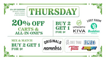 Marina Greens THURSDAY B2G1 DEALS!!