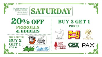Marina Greens SATURDAY B2G1 DEALS!!