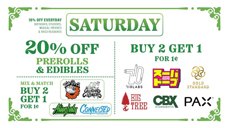Marina Greens SATURDAY B2G1 DEALS!!