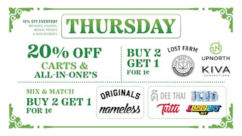 Marina Greens Thursday Q4 Deals!!