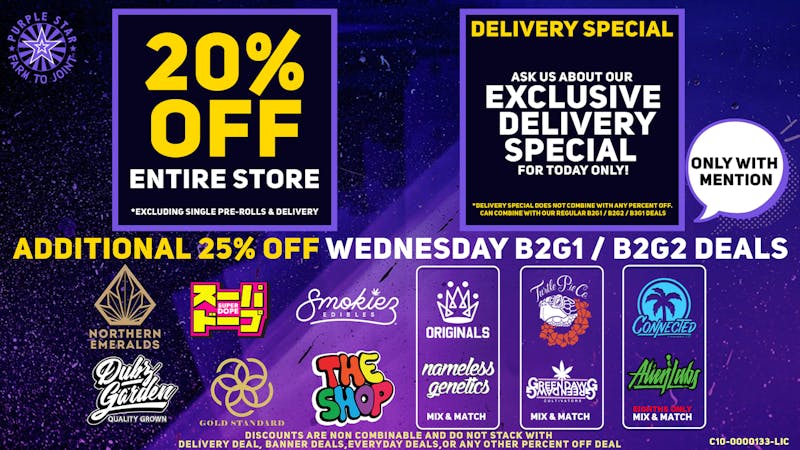 Purple Star MD Wednesday Purple Deals!