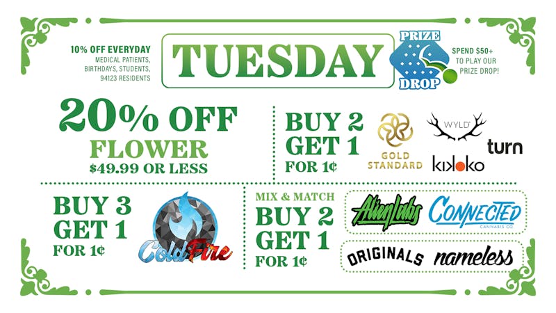 Marina Greens TUESDAY Q4 DEALS!!