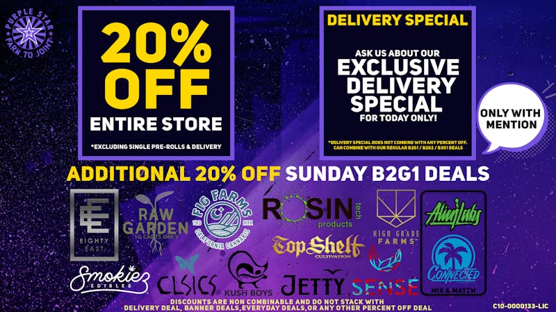 Purple Star MD Sunday Deals Q4Buy 2 Get 1 For 1¢: