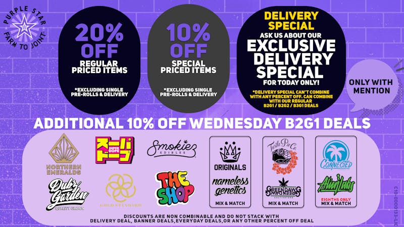 Purple Star MD Wednesday Purple Deals!