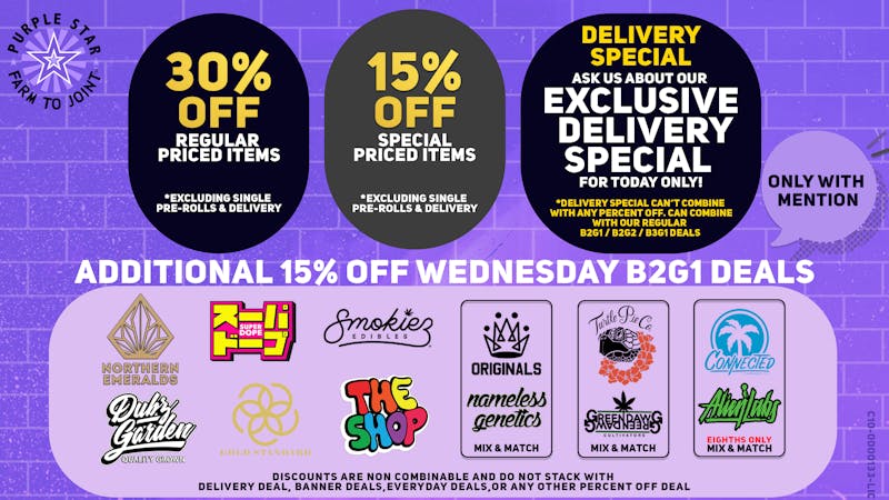 Purple Star MD Wednesday Purple Deals!