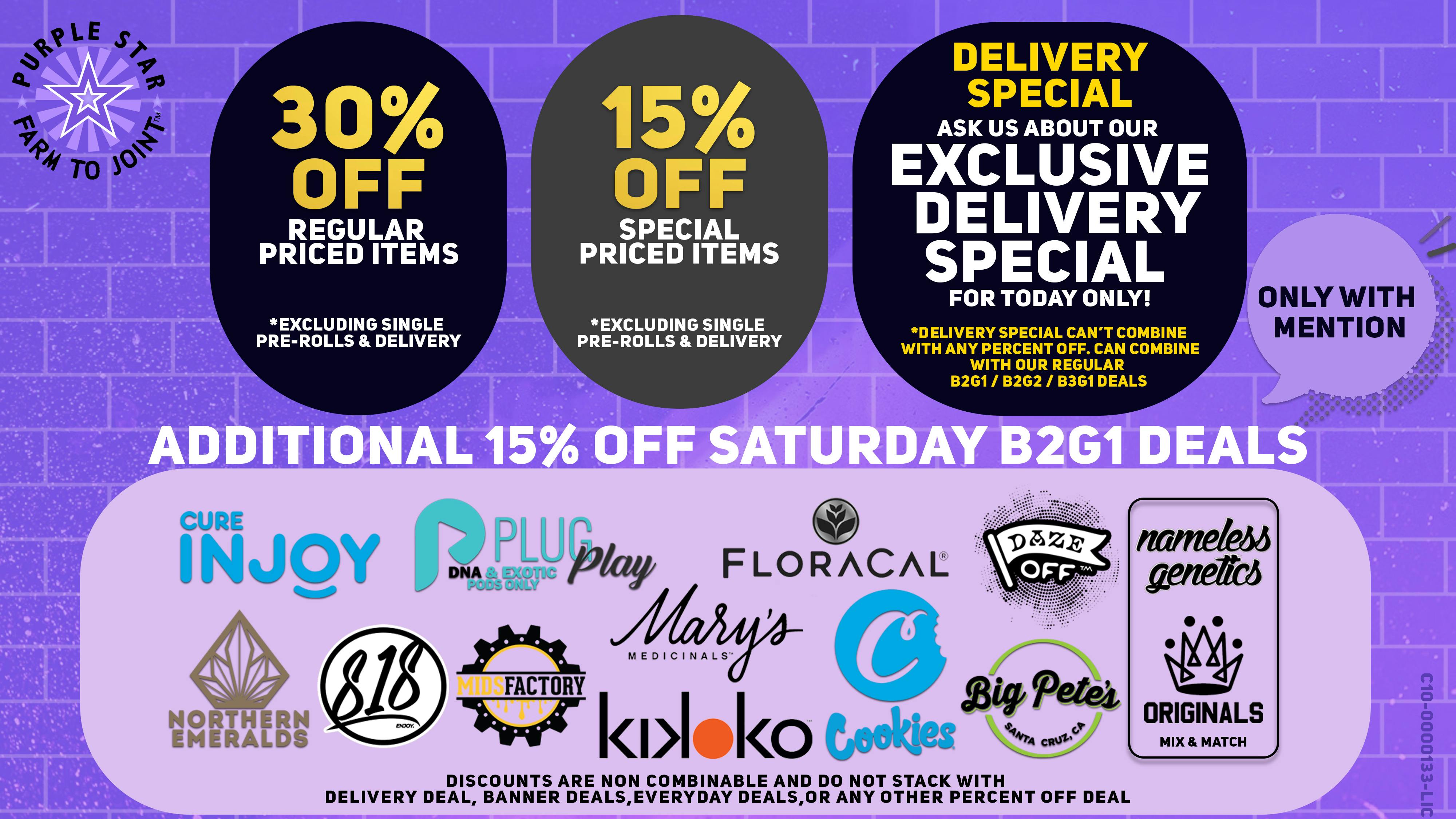 Purple Star MD Saturday Deals!