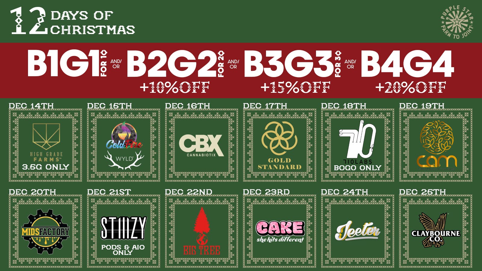 Purple Star MD Monday Deals Q4