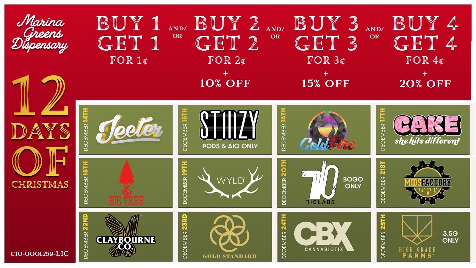 Marina Greens SUNDAY Q4 DEALS!!
