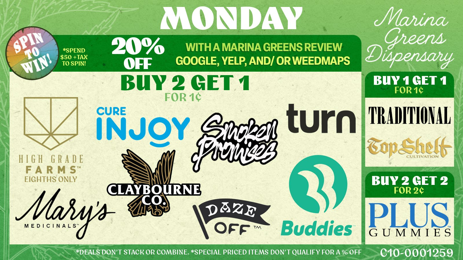 Marina Greens MONDAY DEALS Q1 2026