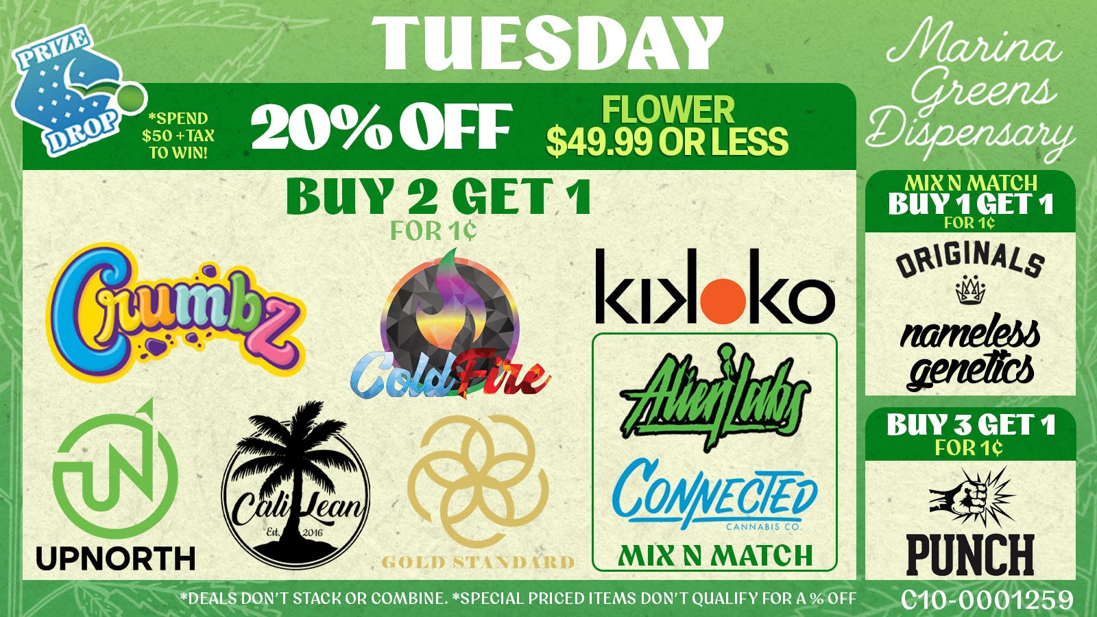 Marina Greens TUESDAY DEALS Q1 2026