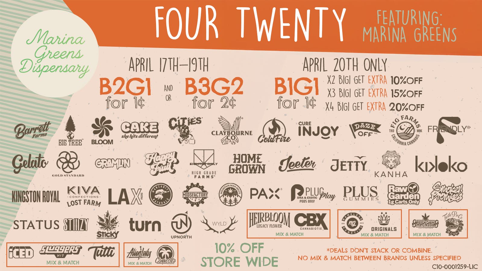 Marina Greens Sunday Deals