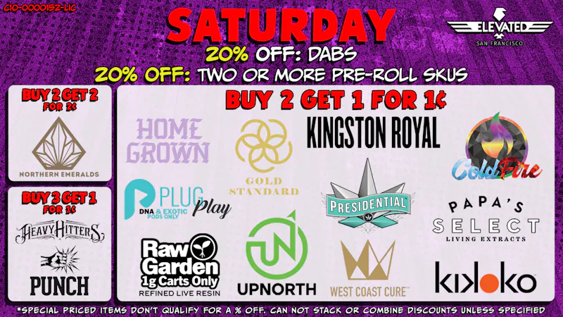 Elevated San Francisco Saturday Deals