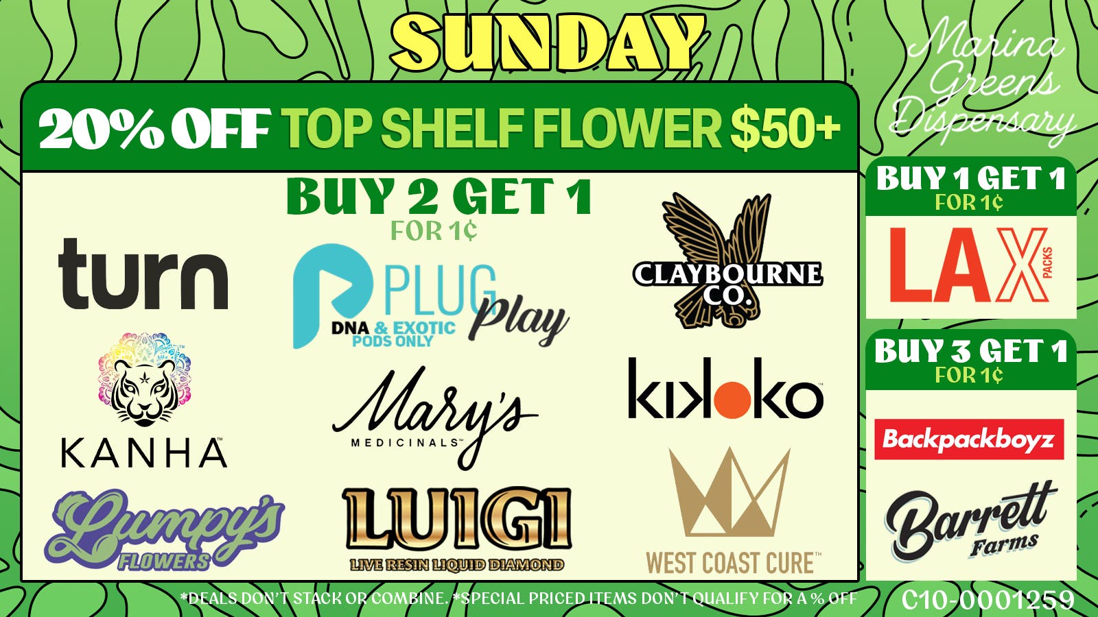 Marina Greens Sunday Deals