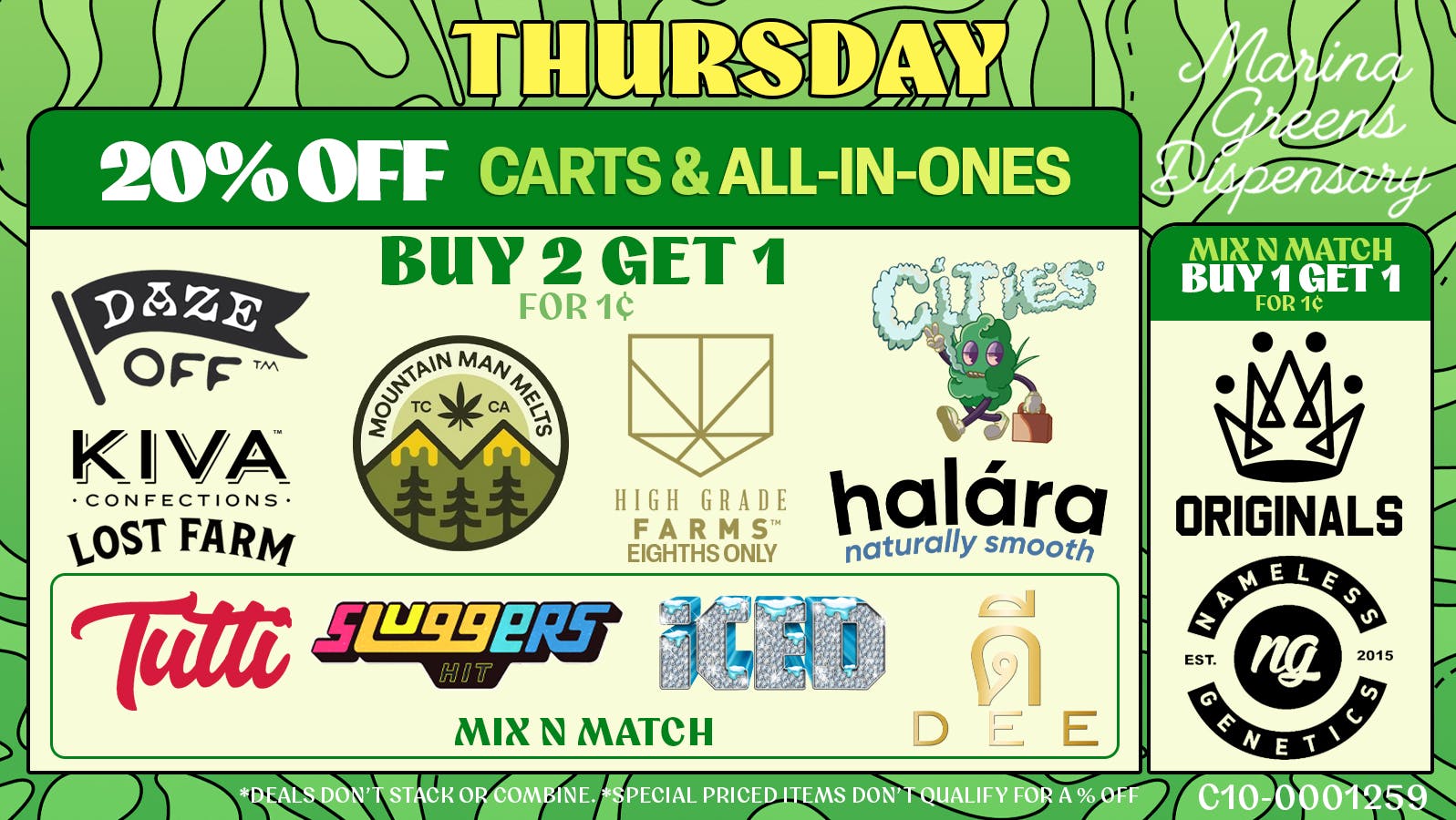 Marina Greens Thursday Deals