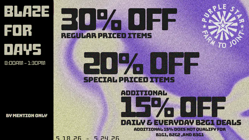 Purple Star MD Friday Deals at Purple Star