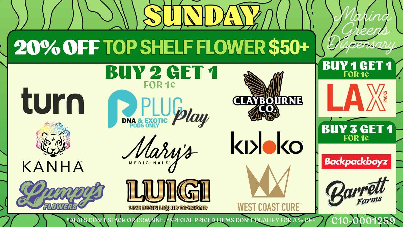Marina Greens Sunday Deals