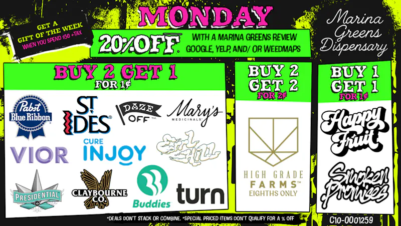 Marina Greens Monday Deals at Marina Greens