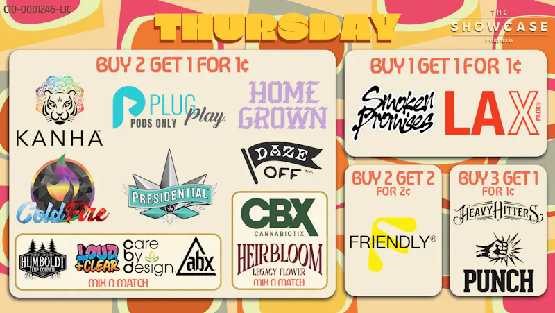 Showcase Delivery Deals on Thursday