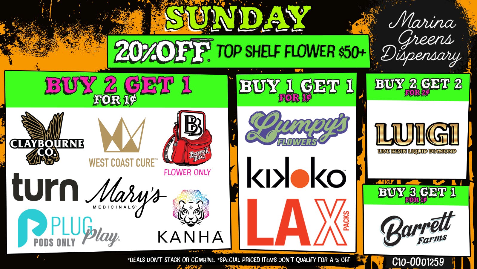 Marina Greens Sunday Deals at Marina Greens