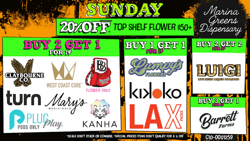 Marina Greens Sunday Deals at Marina Greens