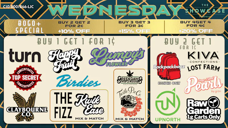 Showcase Delivery Wednesday Deals & BOGO+ Special