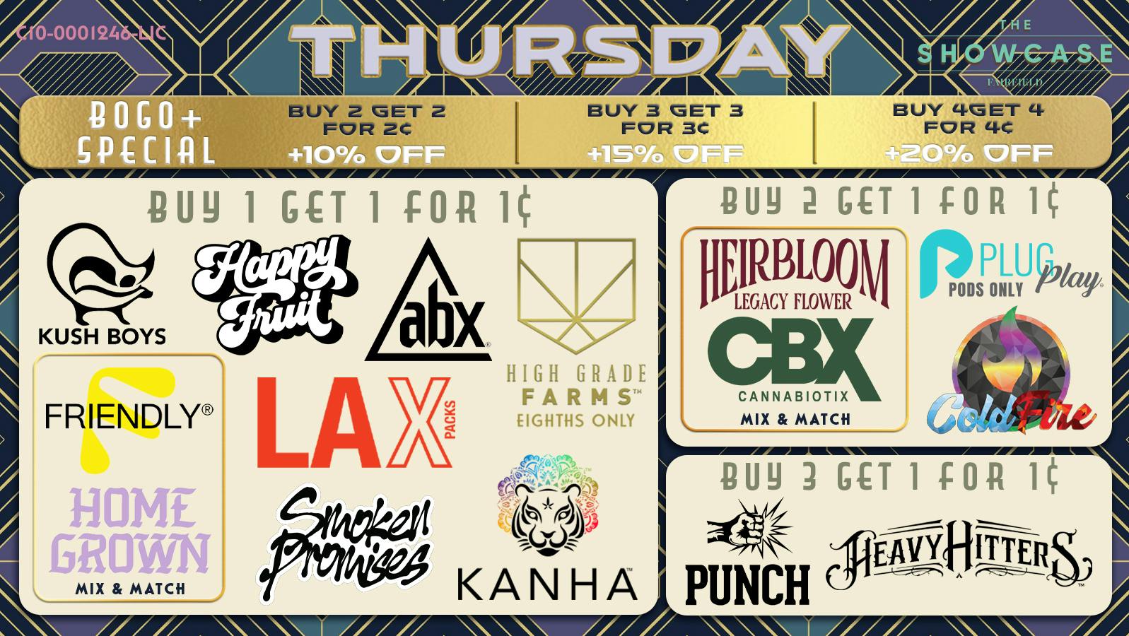 Showcase Thursday Deals and BOGO+ Specials