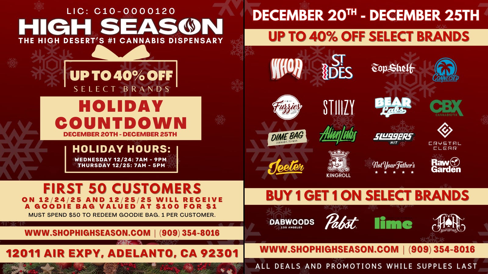 High Season - Adelanto 🎄⏰ HIGH SEASON’S HOLIDAY COUNTDOWN!