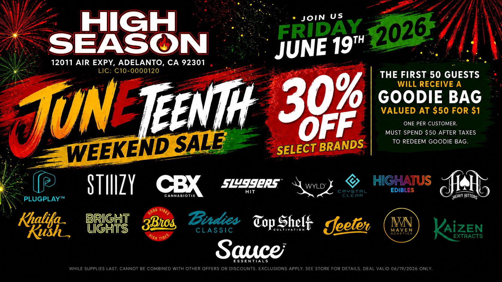 High Season - Adelanto 30% OFF Select Brands + $50 Goodie Bag Giveaway