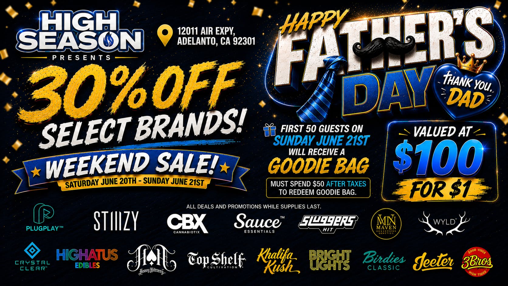 High Season - Adelanto 30% OFF Select Brands + $100 Goodie Bag!