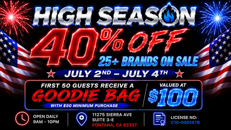 High Season - Fontana (NOW OPEN) 40% OFF 30+ BRANDS + $100 GOODIE BAG FOR $1