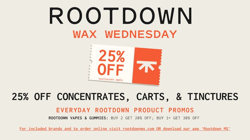 Rootdown - Senatobia 25% OFF Concentrates & Vape Carts - Wax Wednesday