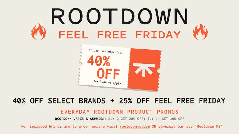 Rootdown - McComb 40% OFF Select Brands + 25% OFF Feel Free Friday!