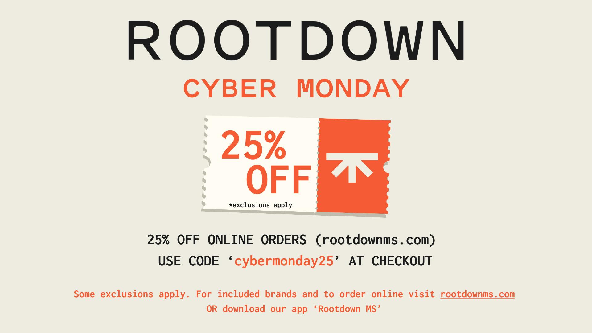 Rootdown - Tupelo 25% OFF Online Orders @ Rootdownms.com