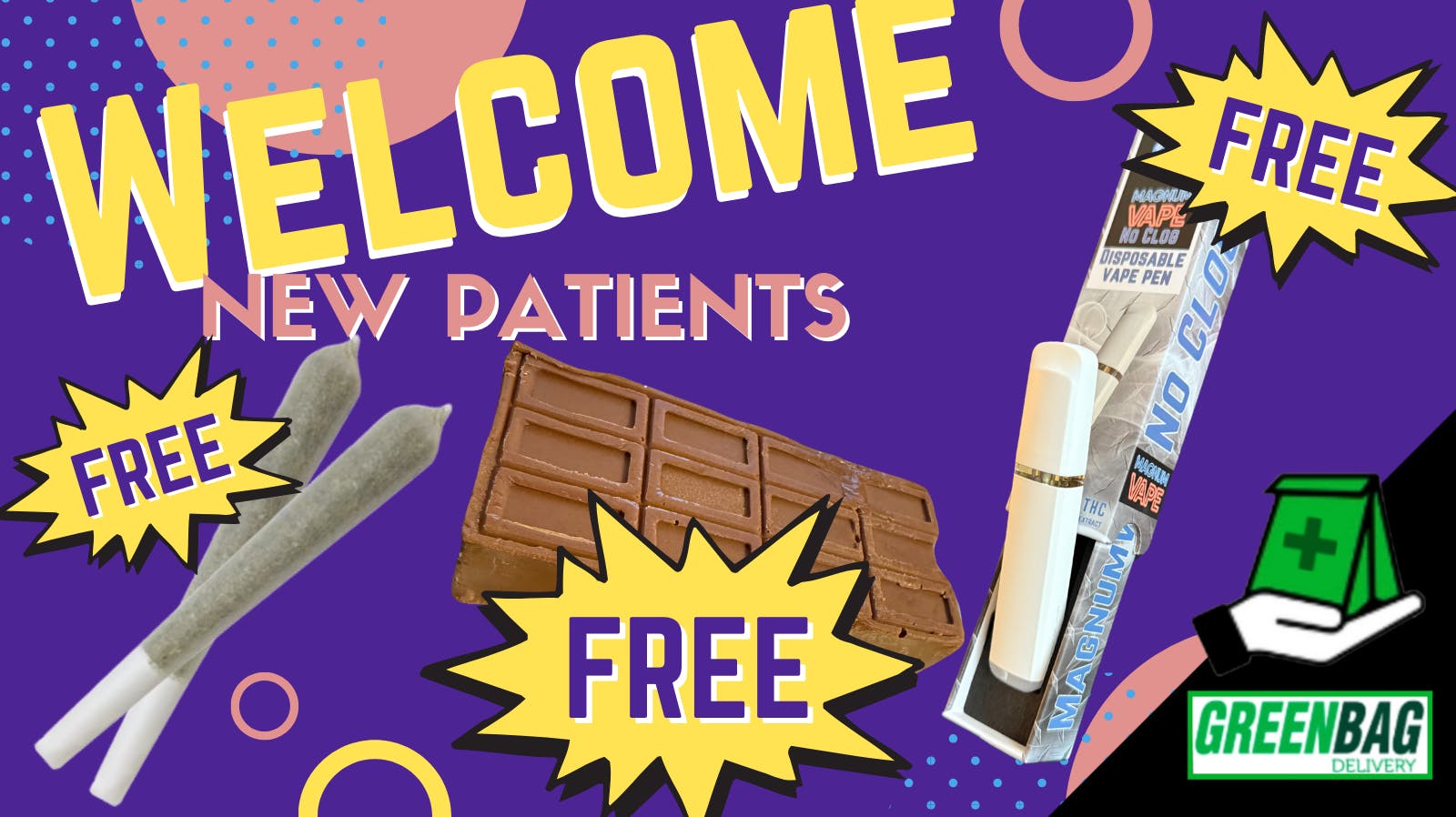 Green Bag Delivery New Patient Freebies!!!