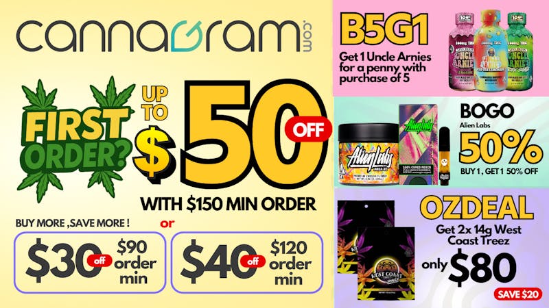 Cannagram - City of Sacramento Up To 33% First Order- Get $50 off - Spend $150