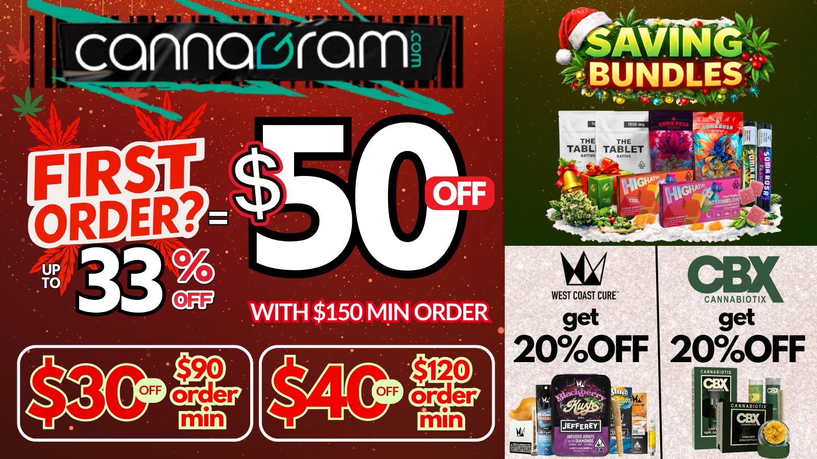 Cannagram - Roseville Up To 33% First Order- Get $50 off - Spend $150