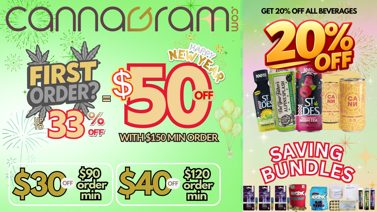 Cannagram - City of Sacramento Up To 33% First Order- Get $50 off - Spend $150