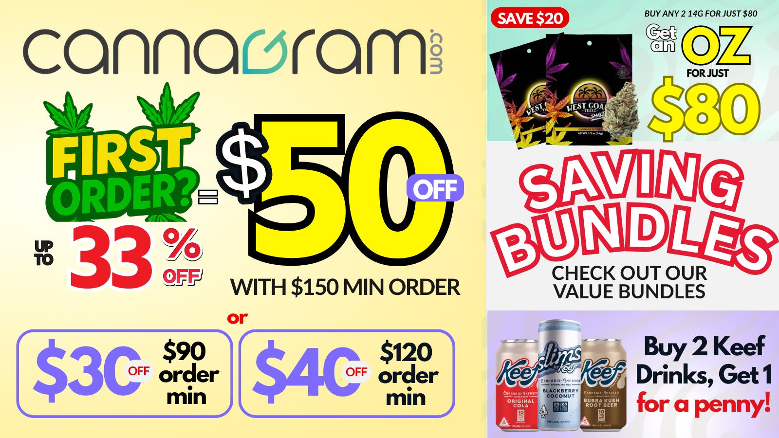 Cannagram - GraniteBay / Folsom Up To 33% First Order- Get $50 off - Spend $150