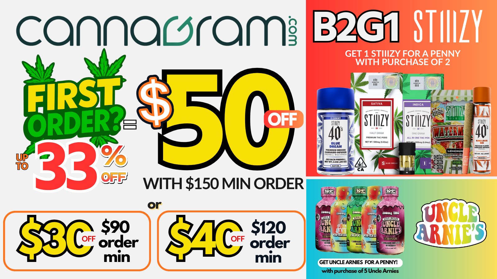 Cannagram - GraniteBay / Folsom Up To 33% First Order- Get $50 off - Spend $150