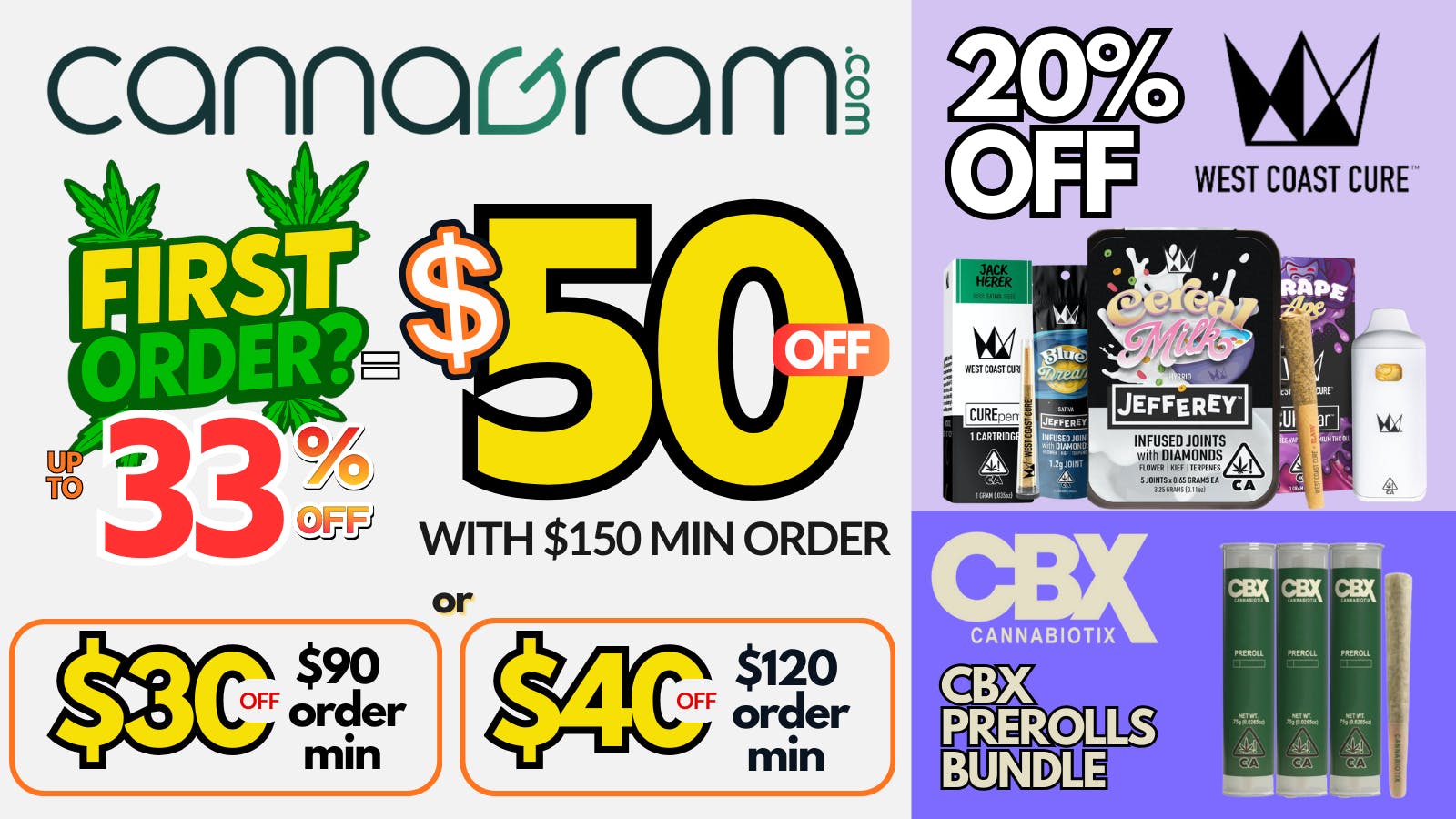 Cannagram - GraniteBay / Folsom Up To 33% First Order- Get $50 off - Spend $150