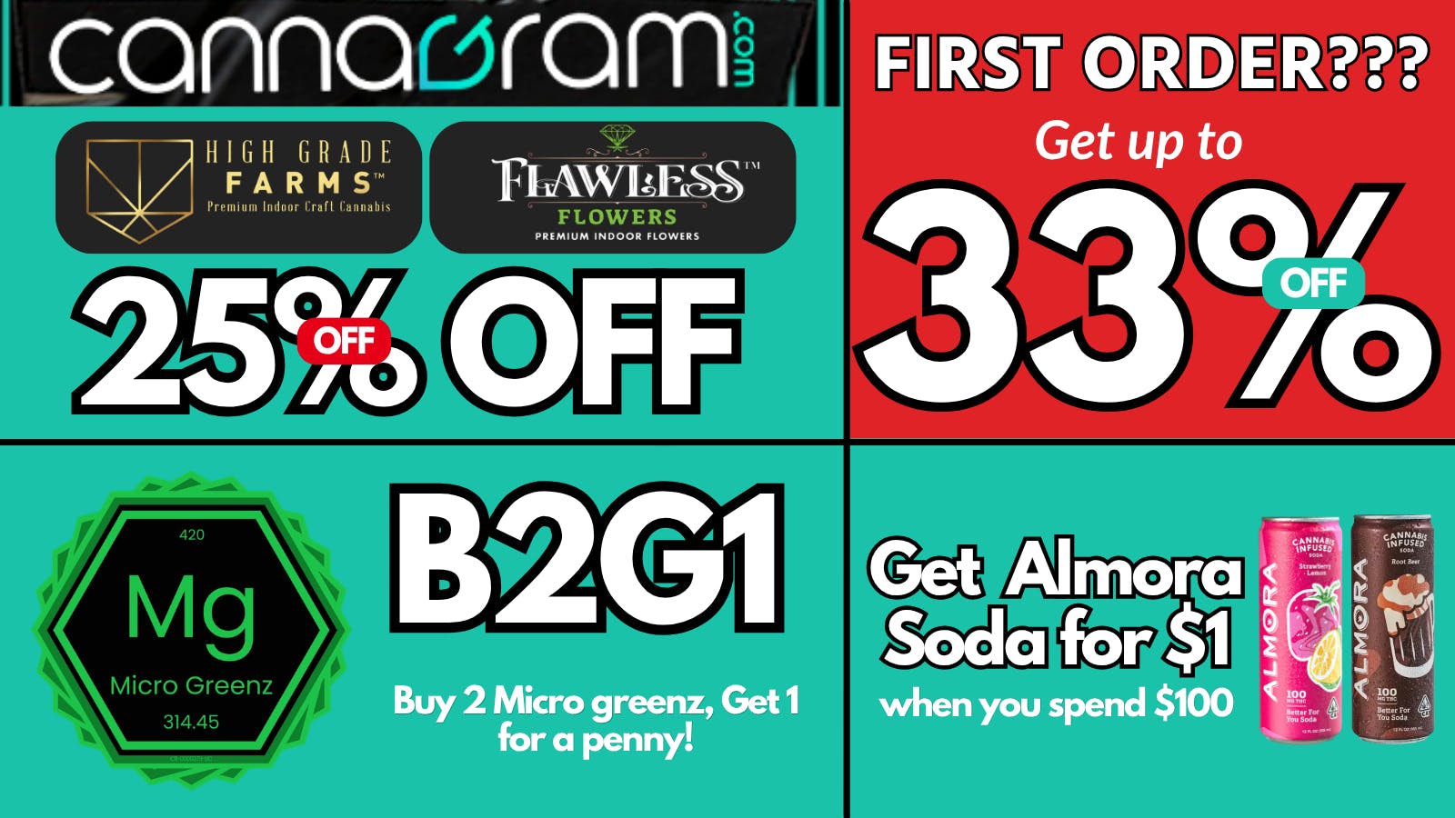 Cannagram - GraniteBay / Folsom 🔥 Get 25% Off High Grade Farms & Flawless