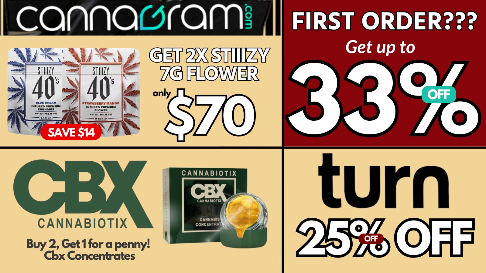 Cannagram - GraniteBay / Folsom Get 2x Stiiizy 7g Flower for just $70 (Save $14)