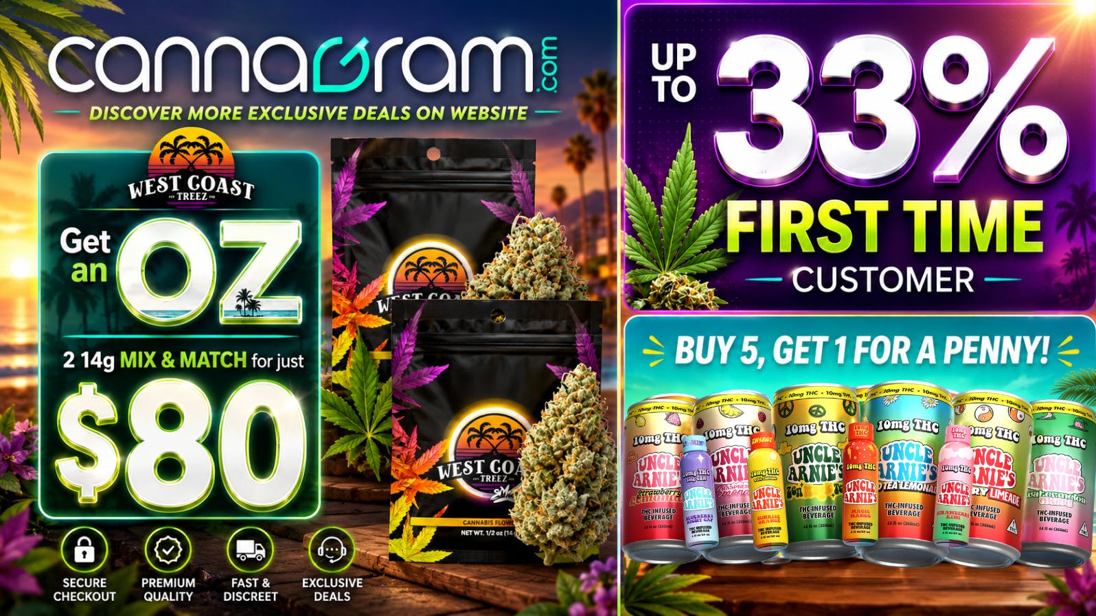 Cannagram - City of Sacramento OZ Get 2 West Coast Treez *14g Flower for only $80