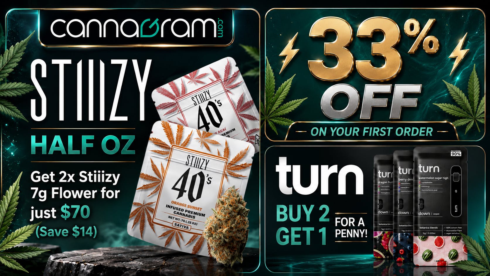 Cannagram - GraniteBay / Folsom Get 2x Stiiizy 7g Flower for just $70 (Save $14)