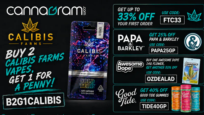 Cannagram - Arden-Arcade B2G1 Calibis Farms Vapes 💨